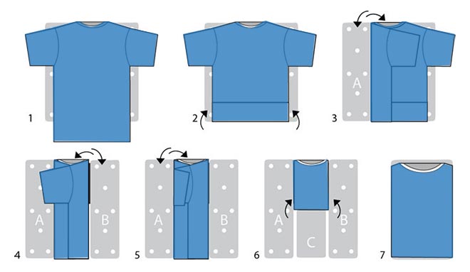 Как быстро сложить футболку: мужскую, женскую и детскую