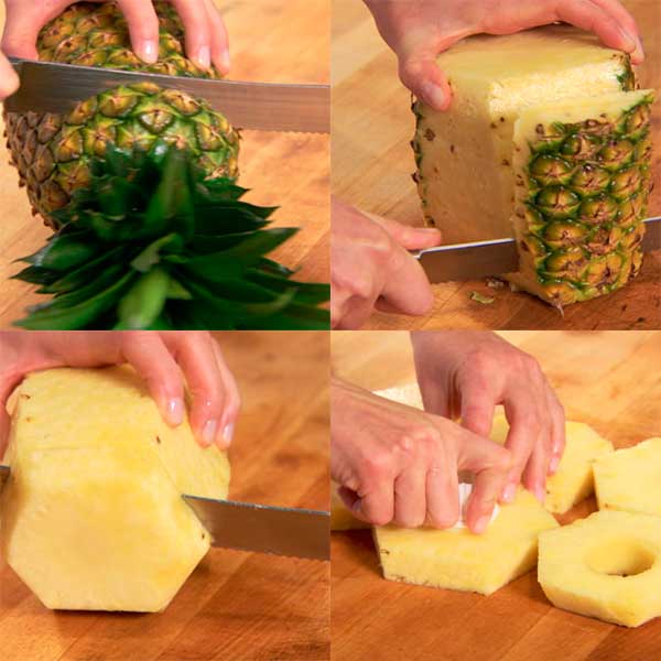 Как красиво порезать ананас на праздничный стол. фото