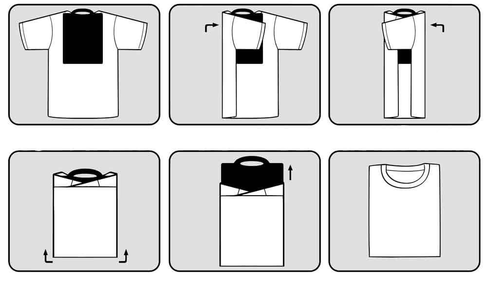 Как складывать футболку и не помять, быстрые способы с фото и видео