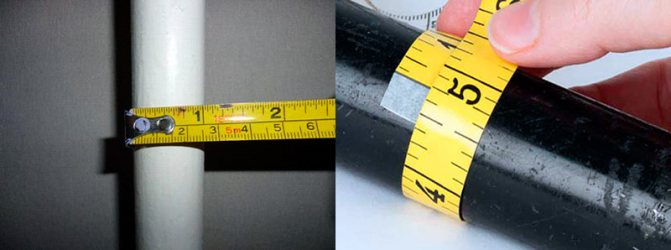 Как измерить диаметр трубы рулеткой внутри или снаружи по окружности