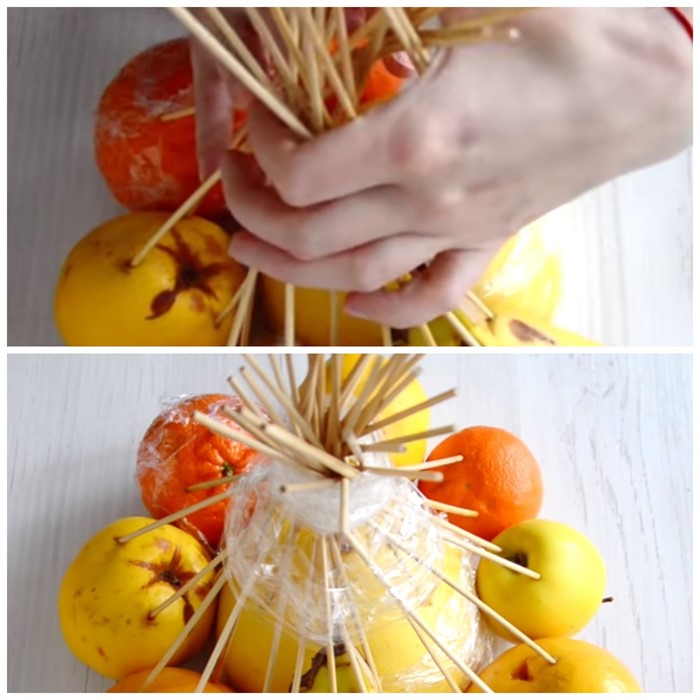 Как сделать букет из фруктов: пошаговая инструкция