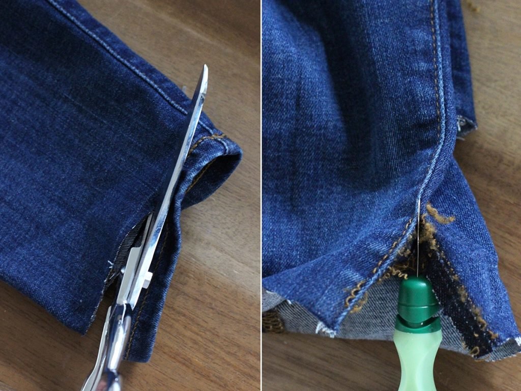 Как заузить джинсы снизу в домашних условиях? заужение на размер и без швейной машинки