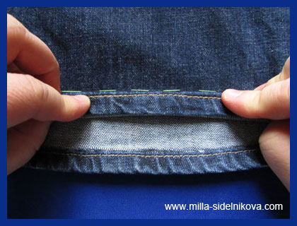 Как правильно подшить джинсы