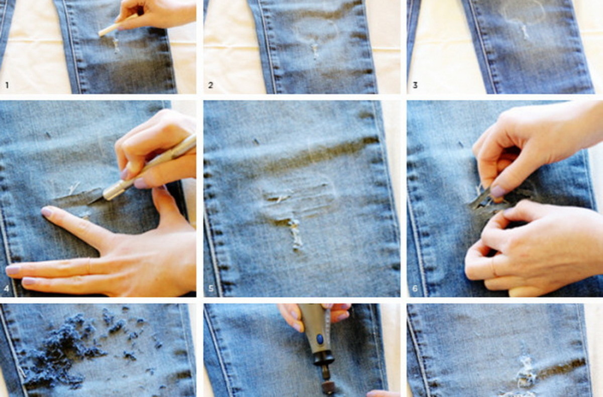 Как сделать потертости на джинсах в домашних условиях своими руками (32 фото)