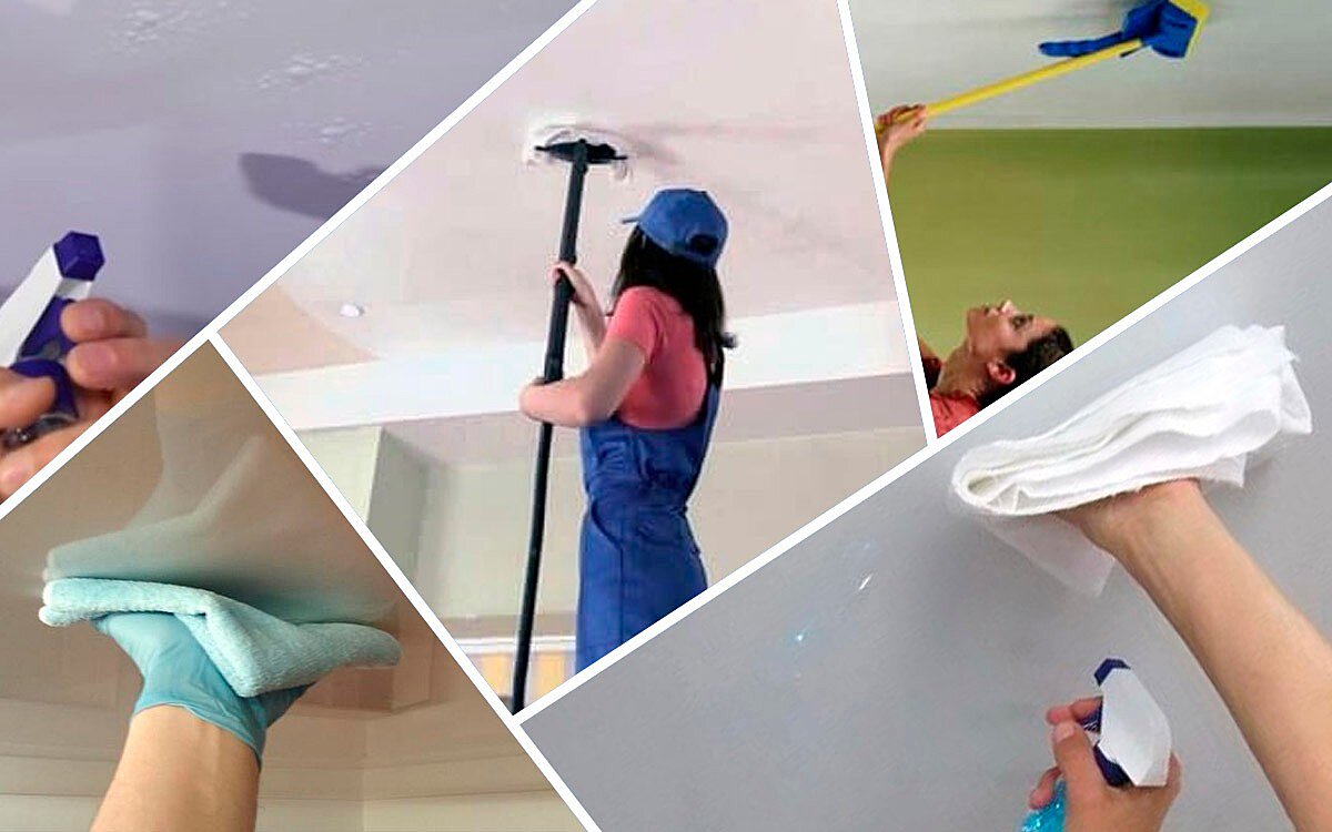 Чем и как отмыть натяжной потолок: правила работы и рекомендации